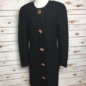 Steve Fabrikant Black Sweater Dress Cardigan